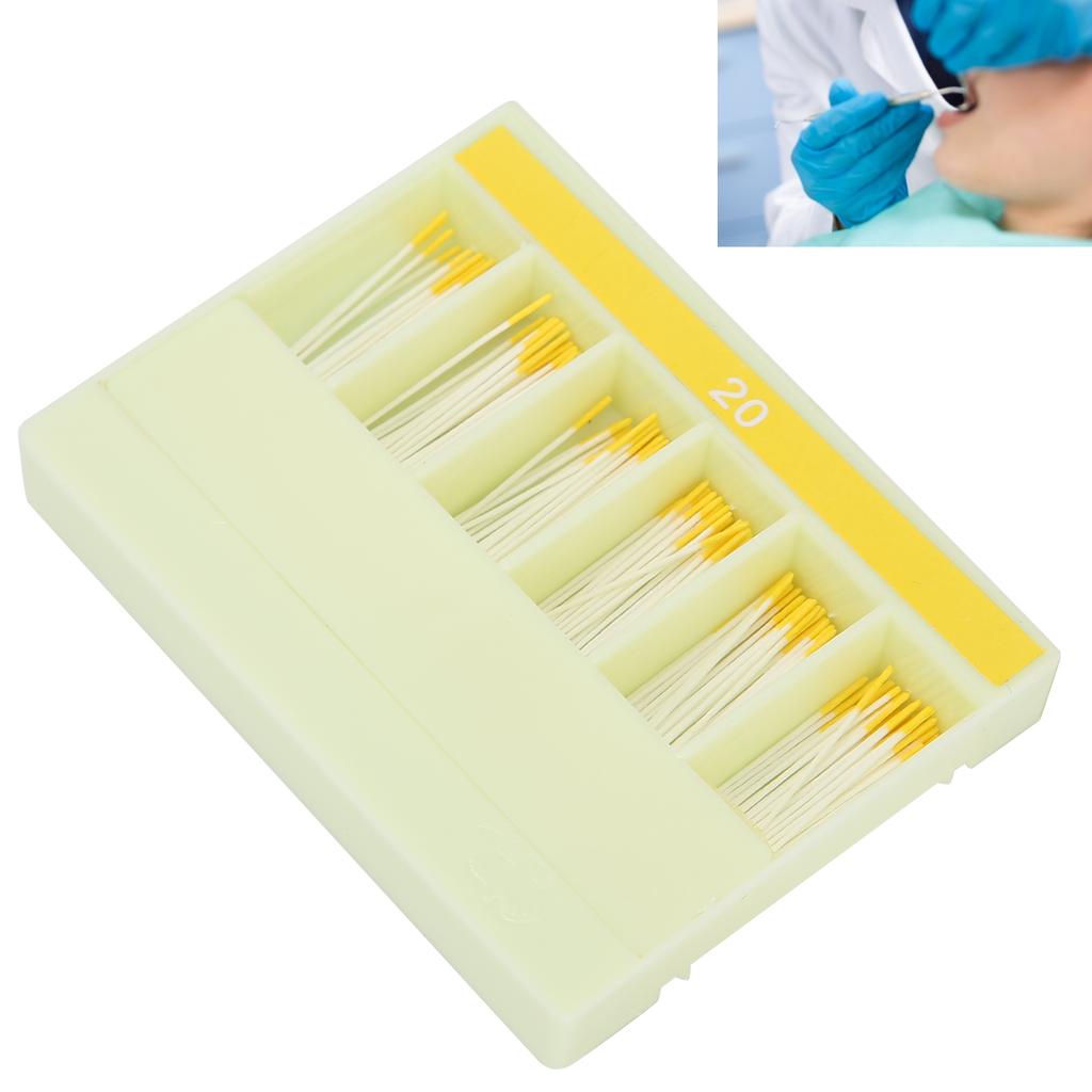 200pcs Dental Absorbent Paper Points Root Canal Absorbent Paper Points Dental Tool20# Yellow