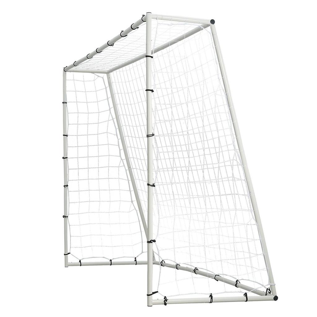 Soccer Rebound Trainer, 8x6FT Iron Soccer Training Equipment, Sports Football Rebounder Wall with Double-Sided Rebounding Net & Goal, Perfect for
