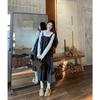 2026 Spring Milk Grey Strappy College Style Long Skirt Two-Piece Set