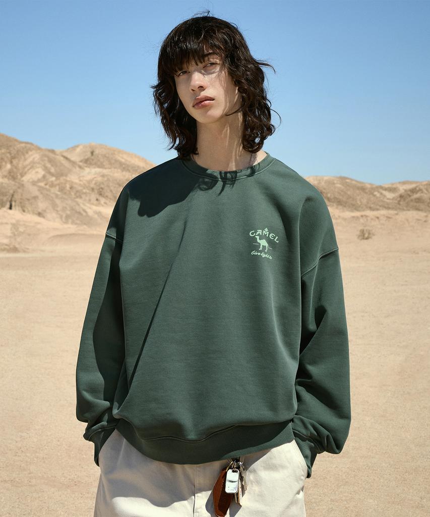 Peullukeu Camel Pigment Sweatshirt Blue Green Fmt756