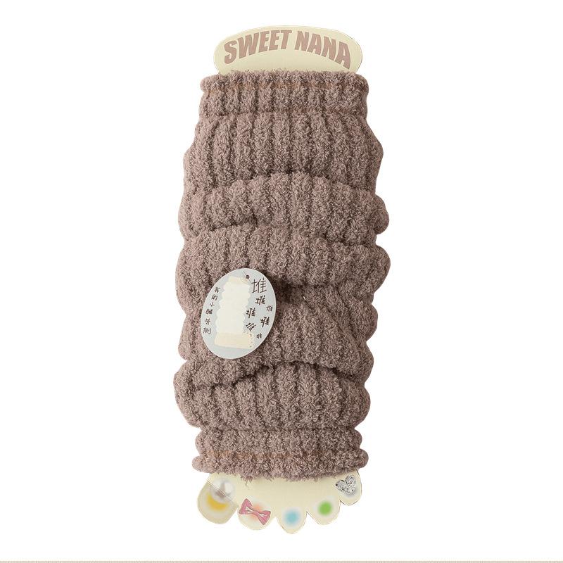Winter Thickened Socks Women'S Thermal Long Tube Knee Pads Socks Cover Japanese Harajuku Stacking Socks Coral Fleece Boots Cover Women'S Socks