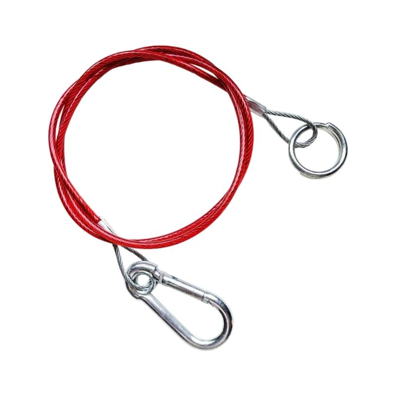 Trailer Tow Cable Replacement, Red Coated Steel Breakaway Line with Looped Eye Ends for Trailer Hardware Service Use