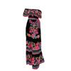 Bohemian Off-Shoulder Red Floral Long Dress - Women's Ethnic Vacation Style