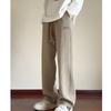 Men's Autumn Winter Fleece-Lined Corduroy Pants Oversized Sporty Bell Bottoms Thickened Straight-Leg Pants Casual Style