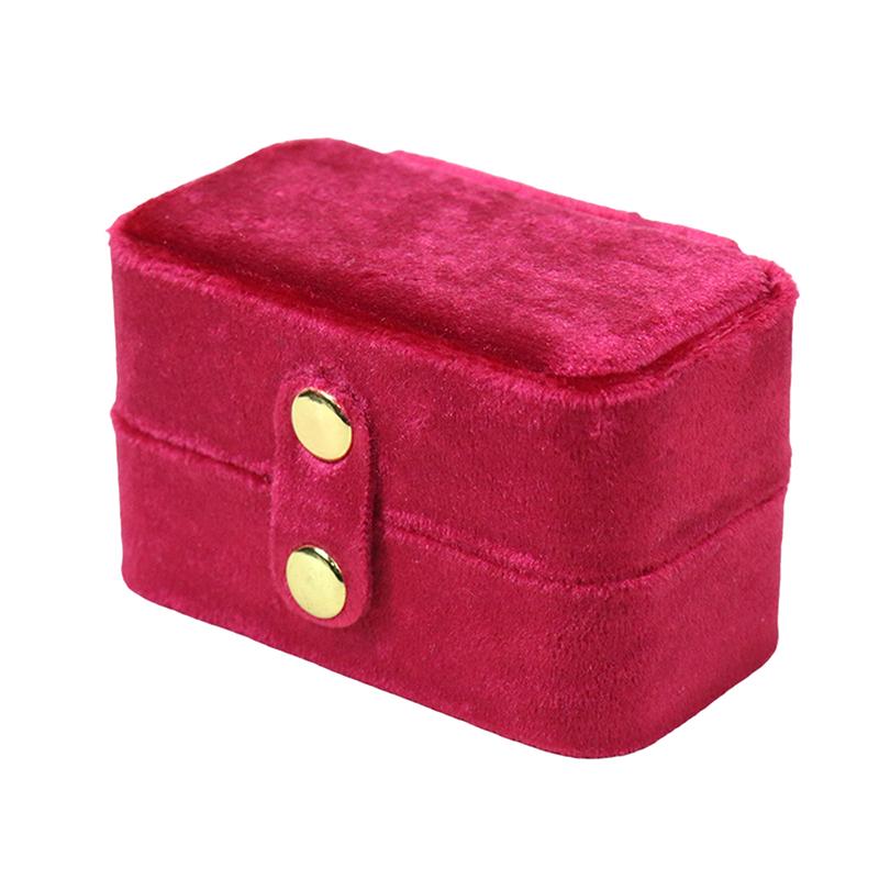 Mini Flip-Top Ring Box Portable Stud Earrings Jewelry Box Oval Velvet Ring Storage Box Jewelry Boxes And Packaging