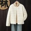 Light down jacket women's liner short round neck inner and outer wear thin women's clothing portable collarless jacket