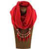 Stilvoller Baumwollleinen-Infinity-Schal mit Quastenkette mit Perlen – Modischer Damenschal für lässige & Boho-Outfits