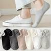 Women's Non-Slip Cotton Boat Socks - Breathable, Sweat-Absorbing, Low-Cut, Invisible, Solid Colors