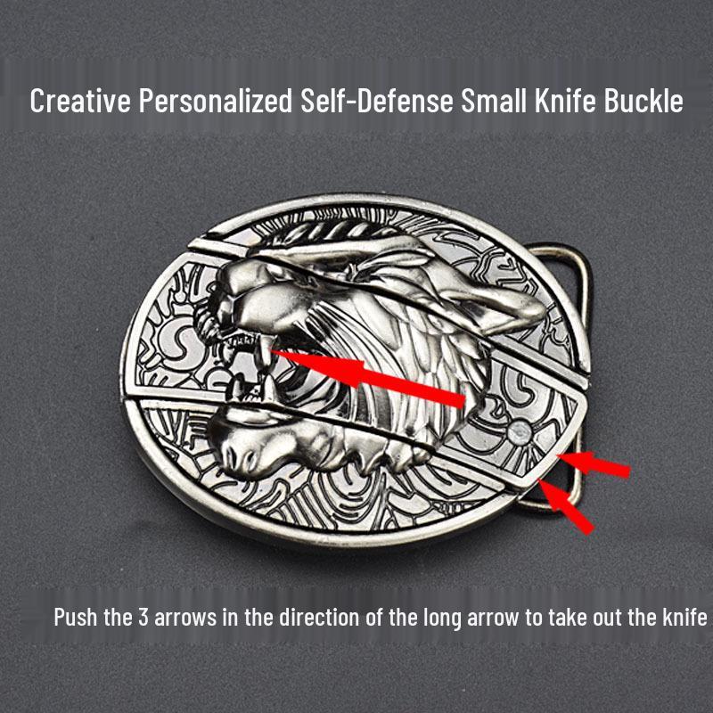 Fivela de Cinto de Faca Hip Hop Masculina: Prato Liso, Moderno, Fashion