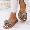 Fashion Plus-size Summer Fashion Casual New Slippers for Women 2025 Flat Flat Slippers with Bow