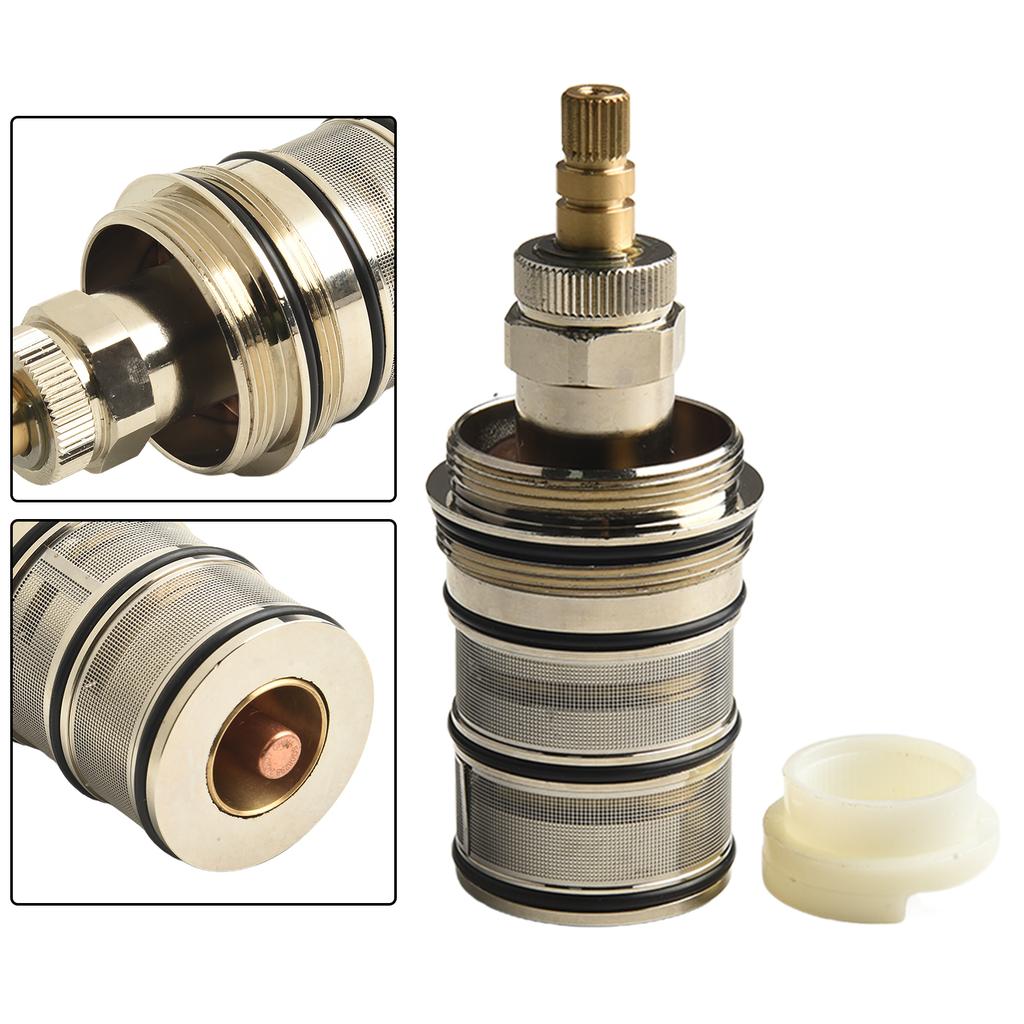 For Built-in Thermostats Shower Mixer Valve Brass Thermostatic Cartridge Silver Built-in Thermostats Durability