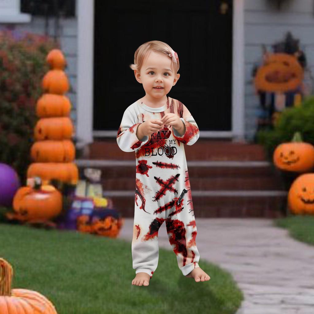 Printed Cute Family Set Pajamas Home Clothes Family  Short-sleeved Top Pants Set