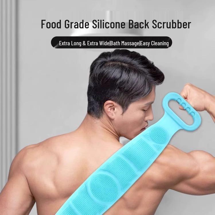 Dual-Sided Silicone Exfoliating Bath Scrubber for Men and Women – Thickened Massage Back Brush