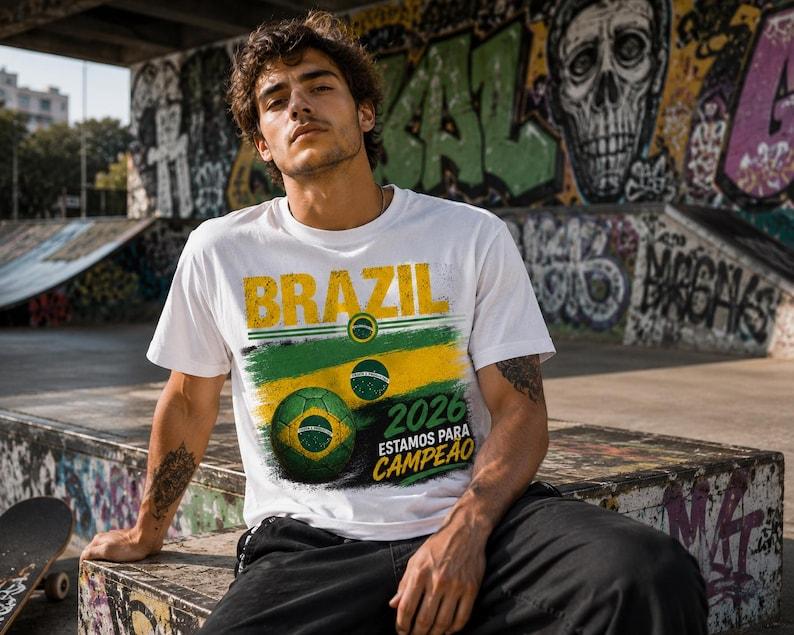Brasil 2026 Estamos Para Campeão | Camiseta Futebol Brasil | Camisa Torcedor Seleção Brasileira | Copa do Mundo 2026 L