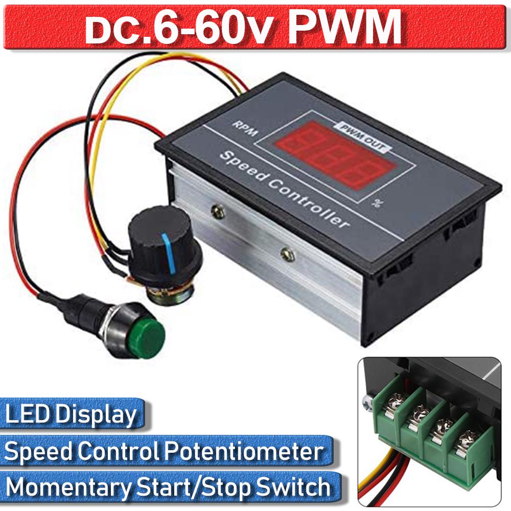Neu DC 6-60V 12V 24V 36V 48V 30A PWM Einstellbar Motor Controller Drehzahlregler Neu DC 6-60V 12V 24V 36V 48V 30A PWM Einstellbar Motor Controller Drehzahlregler