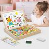 Wooden Cow Tiger Rabbit Animal Farm Theme Magnetic Puzzle Board Children Toy