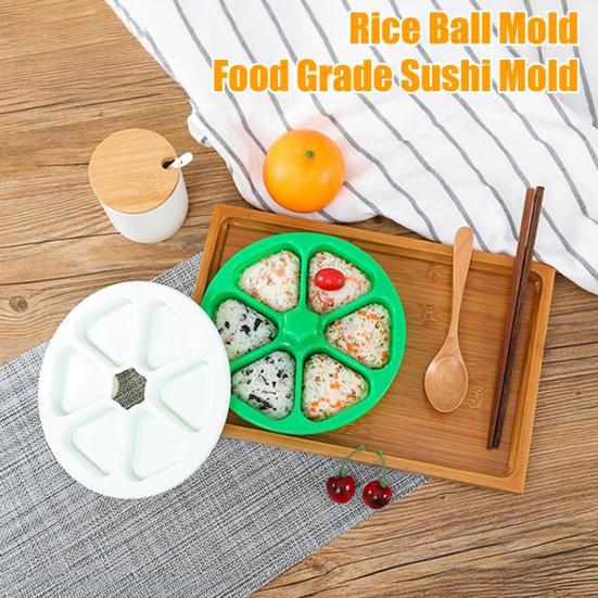 Triangle Sushi Mold 6 Grids Japanese Onigiri Maker Press Non-stick Rice