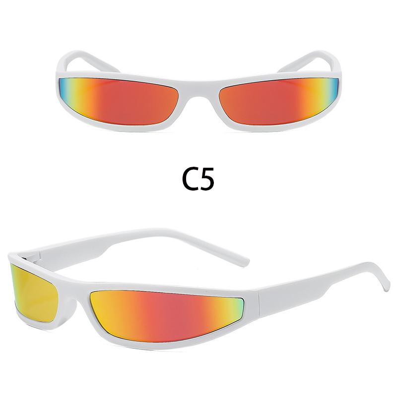Y2K Sport UV Resistant Wrap‑Around Sunglasses Men's and Women's Narrow Frame Driving Cycling Street Party Daily Wear Eyewear
