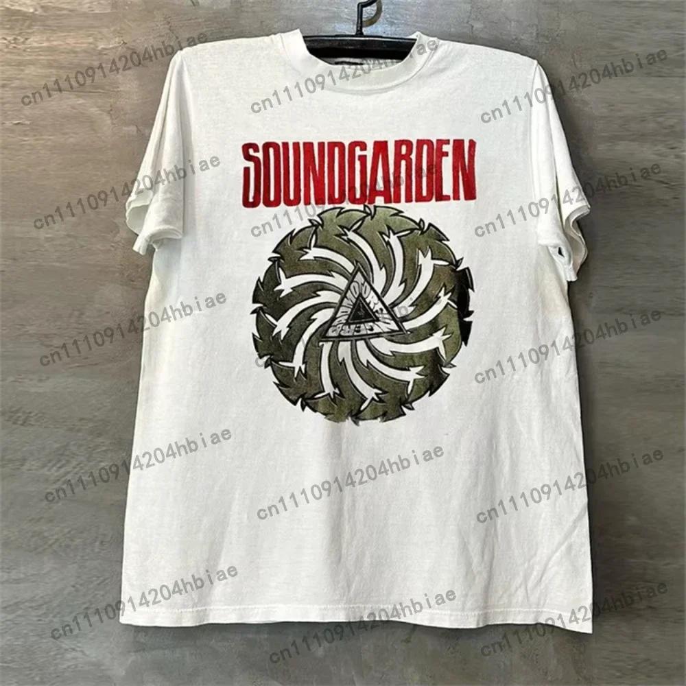 Soundgarden Soundgarden Band High Street Nebel Hiphop Rock Retro Baumwolle Druck Kurzärmel Wounisex T-Shirt Für Unisex Und Wounisex