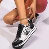 Light Weight Gold Leopard Sneakers for Women 2025 Spring Platform Lace Up Casual Shoes Woman Mix Color Sole Sole Outdoor Flats