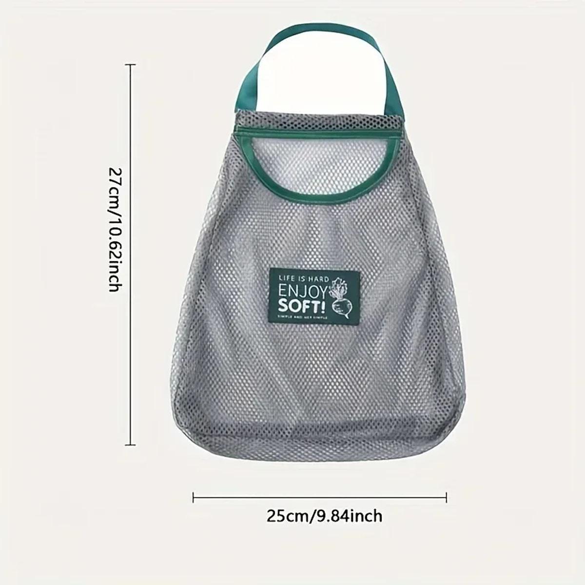 

1pc-Reusable Storage Bags Kitchen Hanging Mesh Bag Home Fruit And Vegetable Storage Net Bag For Ginger Garlic Potatoes Onions