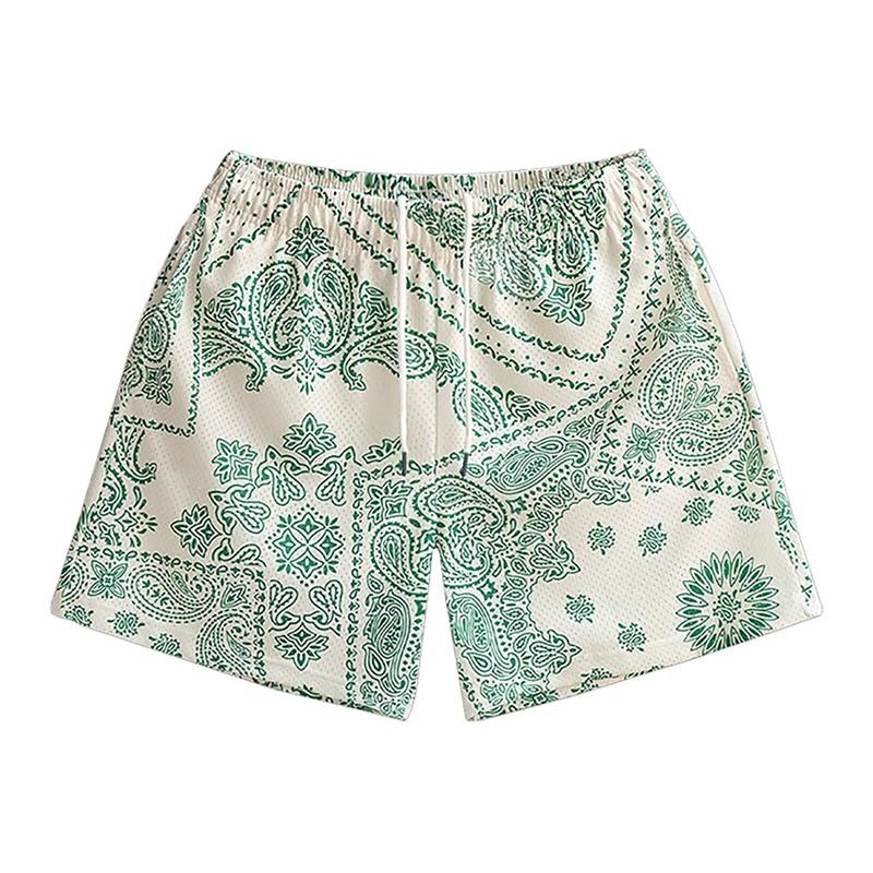 Trend Paisley Graphic Beach Shorts For Men Fashion Summer Streetwear Printed Short Pants Casual Hip HopTrunks