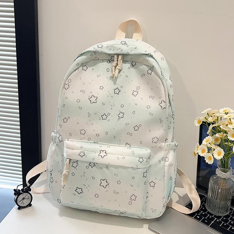 Korean version of cartoon backpack texture large capacity trendy backpack commuter middle and high school students lightweight campus bag