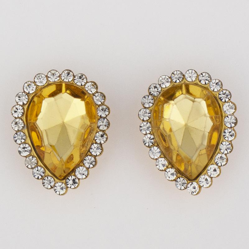 Sunflower Teardrop Acrylic Bow & Heart Hand-Sewn Diamond DIY Hair & Clothing Accessories