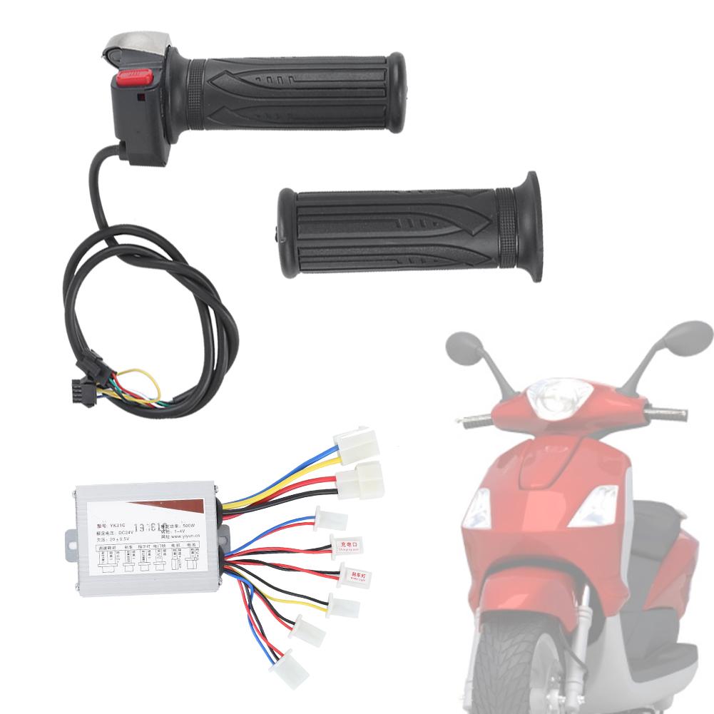 Electric Bike Lithium Battery Power Storage Universal Throttle Grip 24V500W Brush Controller Set