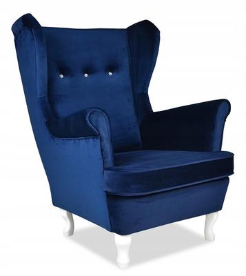 ARI Scandinavian Wing Chair, Blue Cornflower Blue Velvet