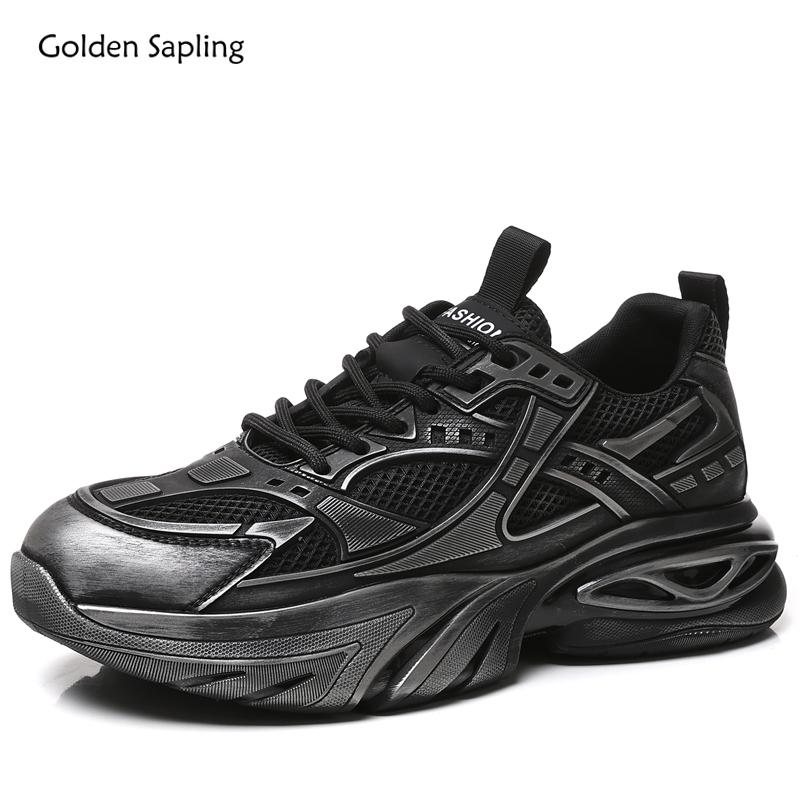 Golden Sapling 2025 Winter Spring Men's Sneakers Breathable Leisure Walking Shoes Men Comfy Mesh Retro Thick Bottom Sneaker Male