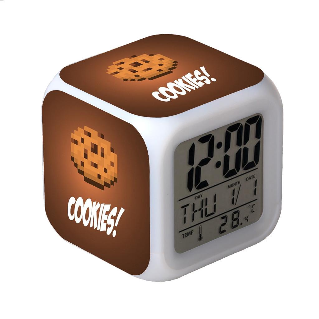 Minecraft Alarm Clock Led Night Light Colourful Changing Desktop Decoration