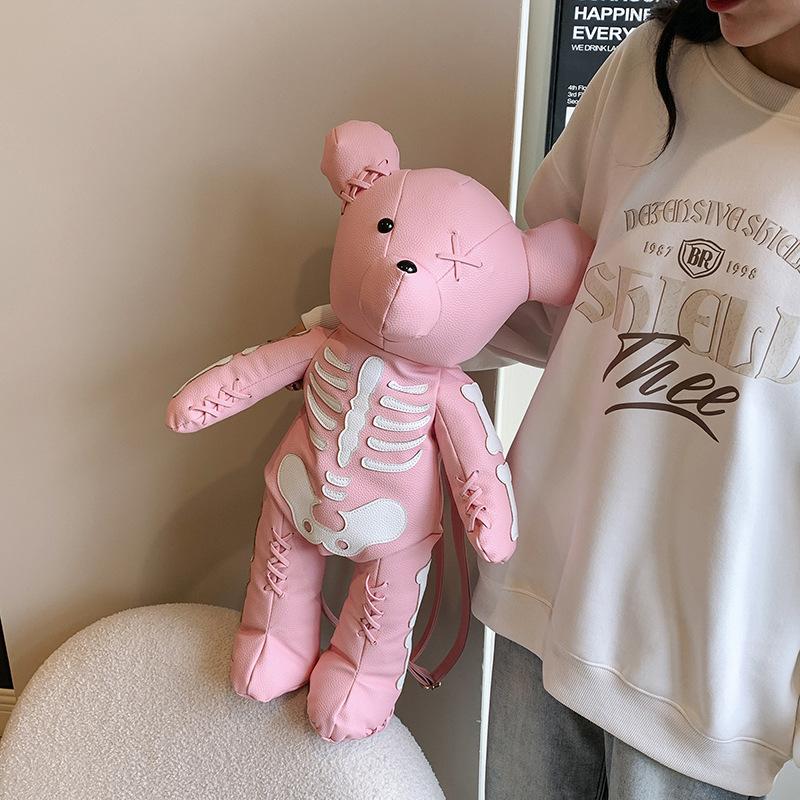 

Internet celebrity cute bear backpack 2025 new Korean version of fashion personality literary sweet girl travel backpack