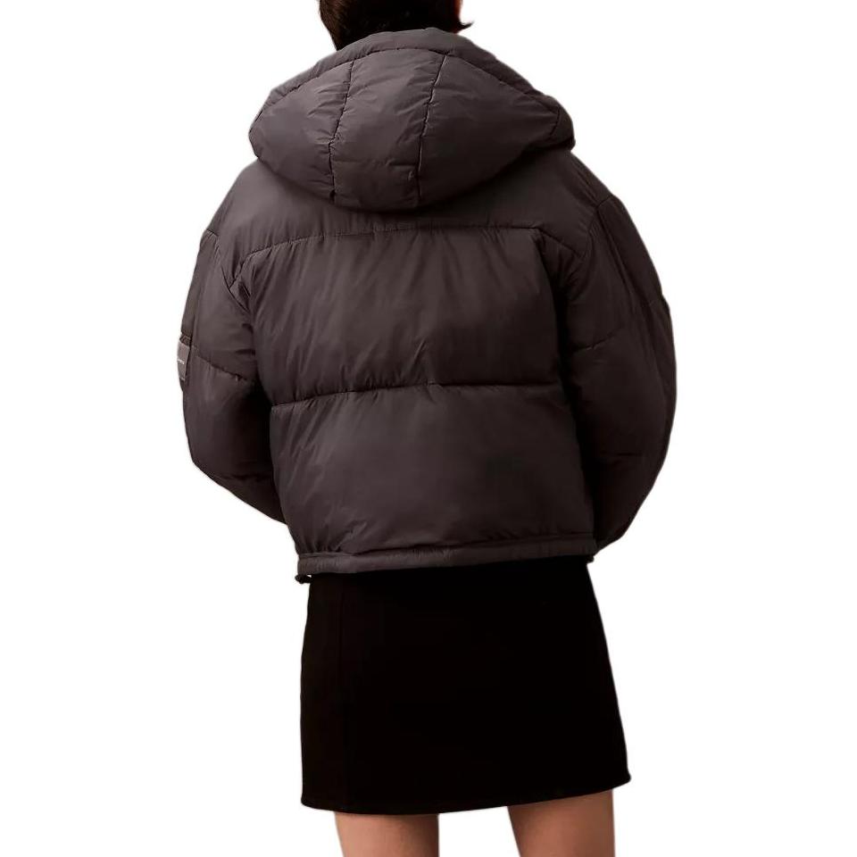 Calvin Klein Short Hooded Loose Long Sleeve Cotton Jacket Women jackets Brown 40WL409-021