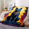 1pc Egyptian Cat Statue Blanket Lightweight Flannel Blanket Throw Blanket For Sofa, Bed, Travel, Camping Yy2509026220