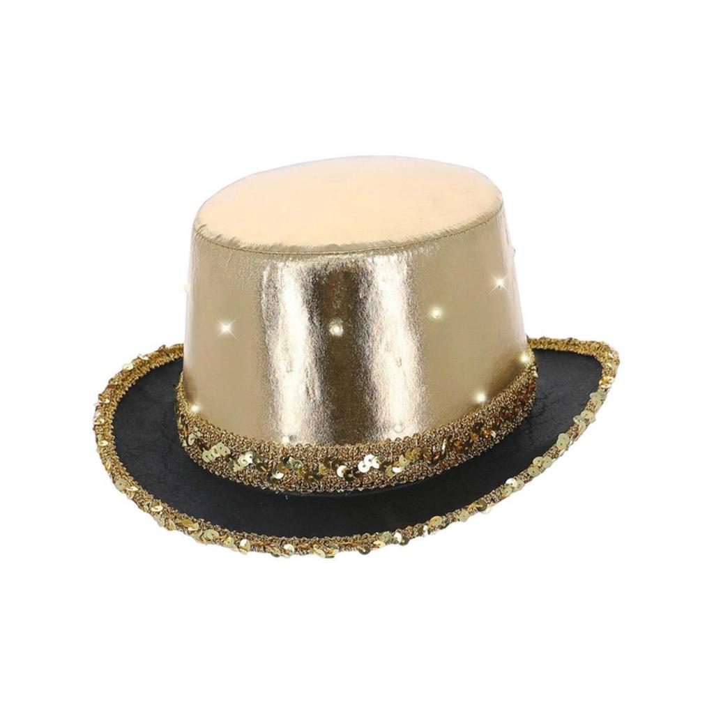 Smiffys Unisex Adult Metallic LED Light Up Top Hat