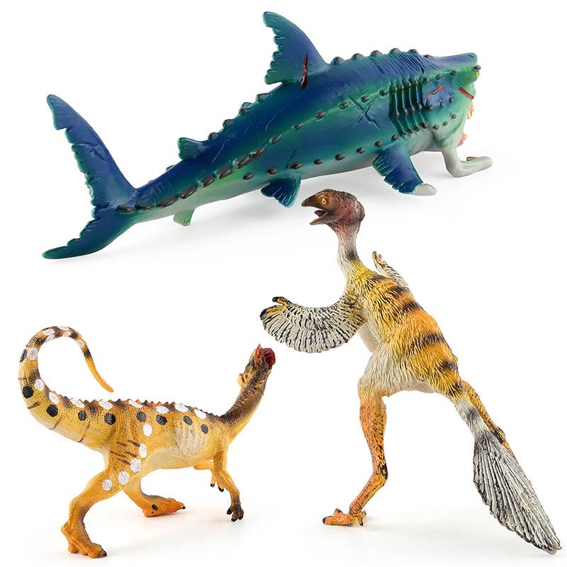 Simulation Mythical World Animal Model Toy Double Crown Dragon Monster Fish Chinese Bird Dragon Animal Ornament Collection