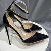 Black Ankle Strap Buckle Women Pumps Customized Heled Thin High Heels Sexy Shoes Parties Shoes For Women Big Size 35-45