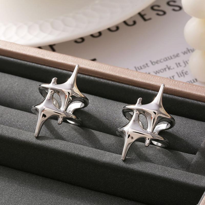 Retro Fashion Cross Star Adjustable Ring Suitable For Men And Women Hip Hop Punk Minimalist Party Jewelry Gifts