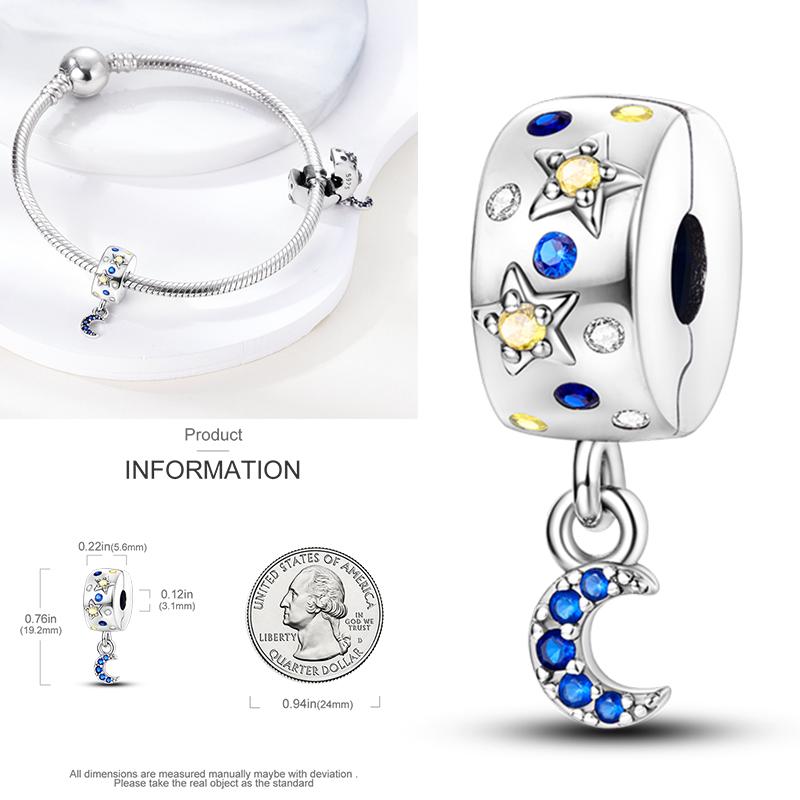 Charms Bead Copper Starlit Sky Moon Sun Earth Universe Charm Fit Bangle Bracelet Necklace Diy Jewelry