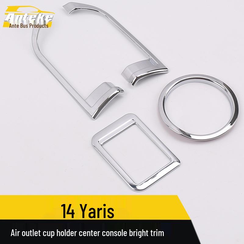 14 Yaris Air Outlet Cup Holder Center Console Decorative Frame for Dashboard, Air Conditioning, and Gear Shift.