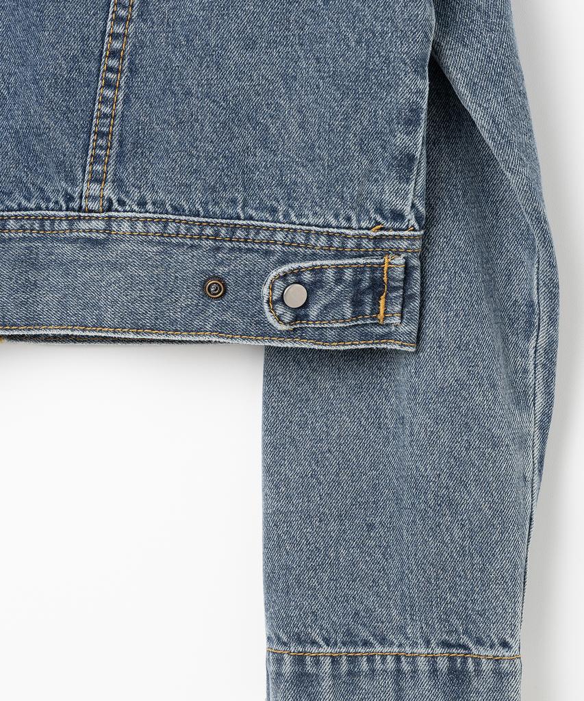 Millo Women Washed Denim Racing Jacket [Vintage Blue]