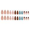 Fake Nails Wear Nail Fake Nails Blue-Green Leopard Print Removable Nail Patch Simple Nail Patch 24 Pieces