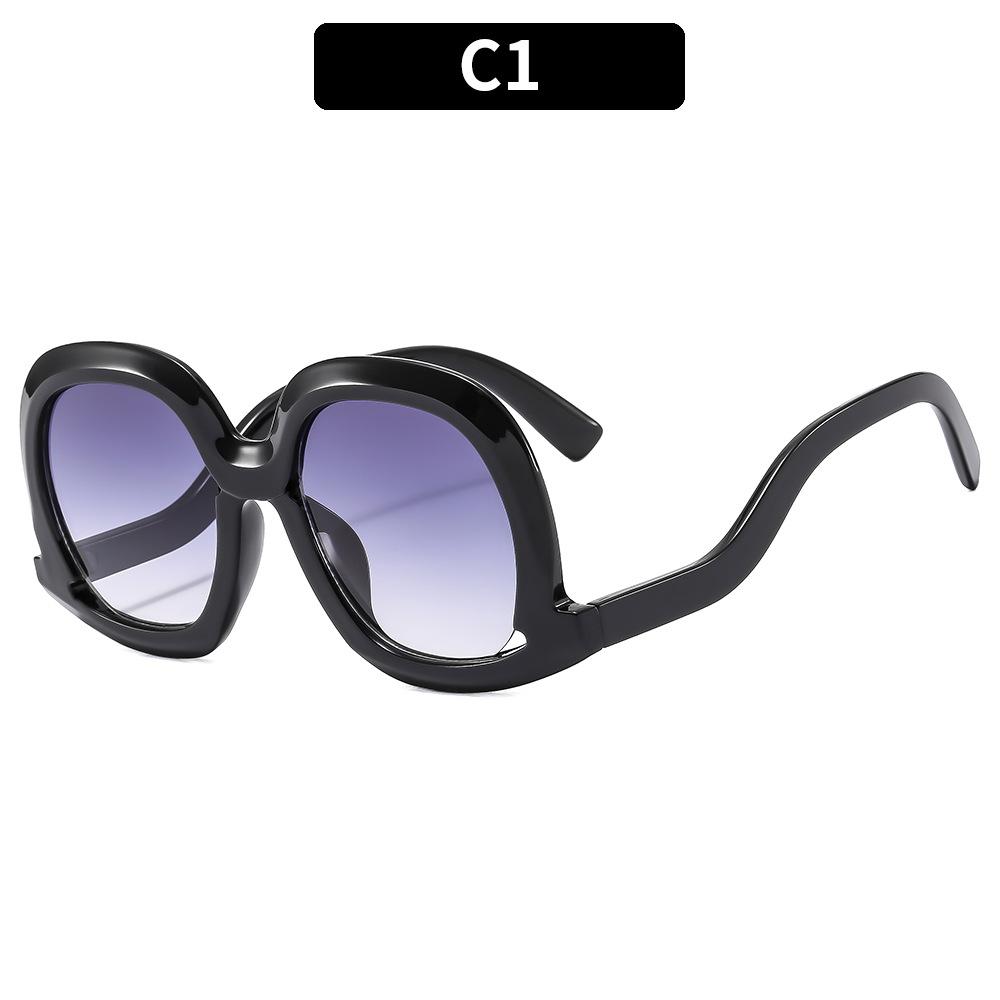 New Women Large Frame Oval Sunglasses Fashion Anti Glare UV400 Protection Retro Outdoor Shading Eyewear