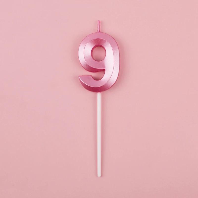 Pink Blue Digital Candle 0-9 Number Birthday Candles Cake Dessert Insert Decoration Baby Shower Anniversary Day Cake Decor