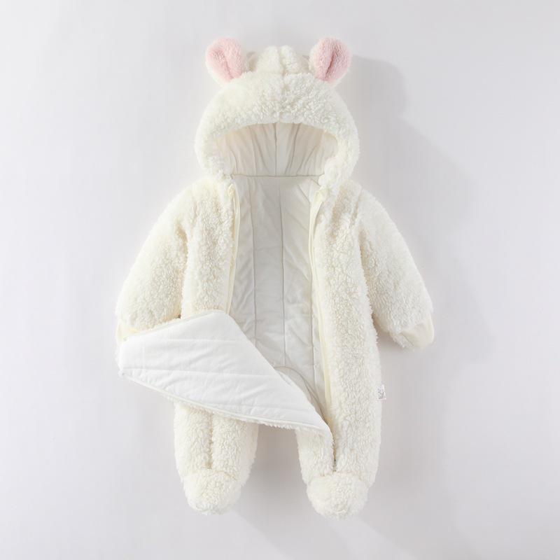 Verdickter Baumwoll-Baby-Winter-Jumpsuit und Wickelset für Neugeborene und Kleinkinder