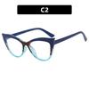 Stylish Color-Block Cat-Eye Frames Anti-Blue Light Non-Prescription Glasses Classic Cycling and Driving Eyewear for Women