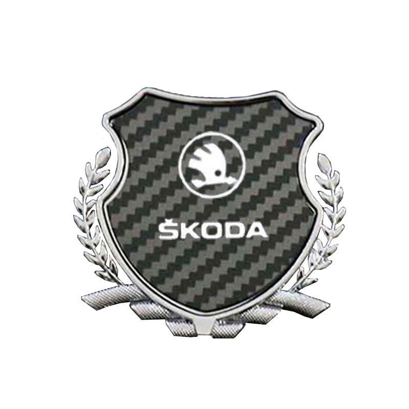 ABCDGF1 Alloy Car Fender Emblem Laser Logo Window Badge for Skoda Kodiaq Karoq Superb Fabia Kamiq Octavia Citigo Yeti Rapid Scala Vision