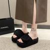 Fashion Thick-soled Fur Slippers for Women, Warm and Velvet-strap Lamb Plush Cotton Slippers