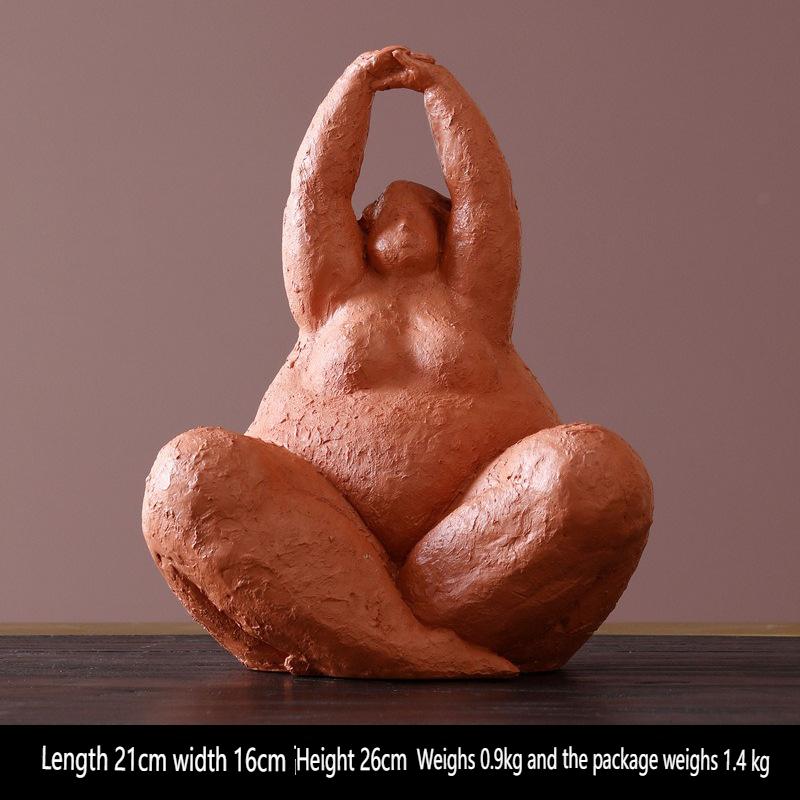 

Статуэтки из смолы «Толстая леди», украшения, современные фигурки персонажей для интерьера, декоративные фигурки для йоги, скульптура, домашний декор, подарок в стиле лофт